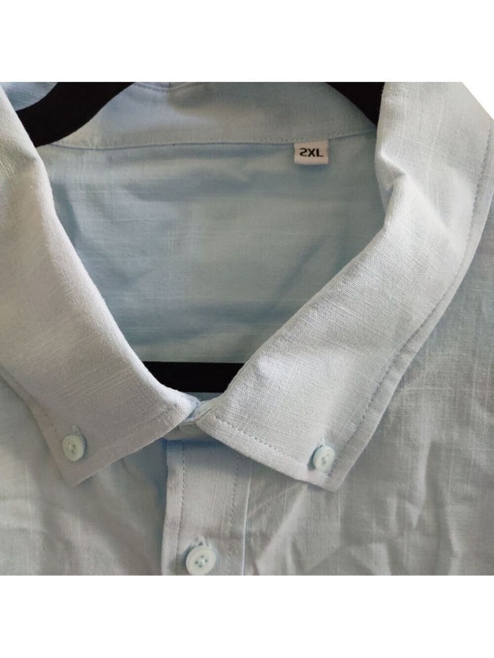Mens Blue Button Down Shirt Classic Collar 2XL - Picture 3 of 6
